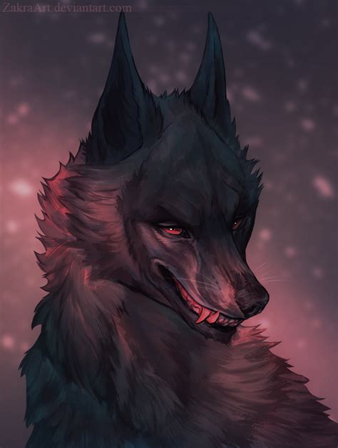 Black Wolf By Zakraart With Images Wolf Art Fantasy Anime Wolf