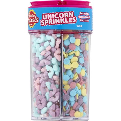 Dollar Sweets Unicorn Sprinkles Jar 105g Woolworths