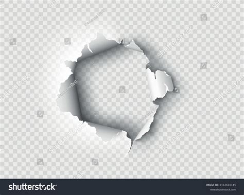 Ragged Hole Torn Ripped Paper On Stock Vector Royalty Free 2112616145