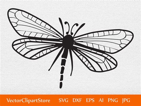 Dragonfly Svg Dxf Png Eps Ai Files Dragonfly Clip Etsy