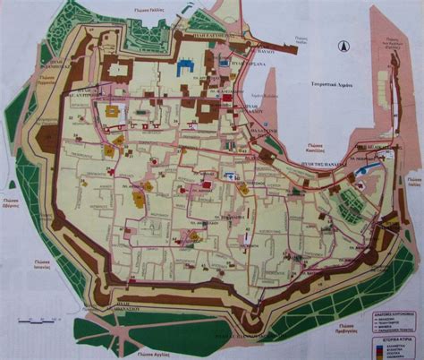 Plan Średniowiecznego Miasta Rodos Wyspa Rodos