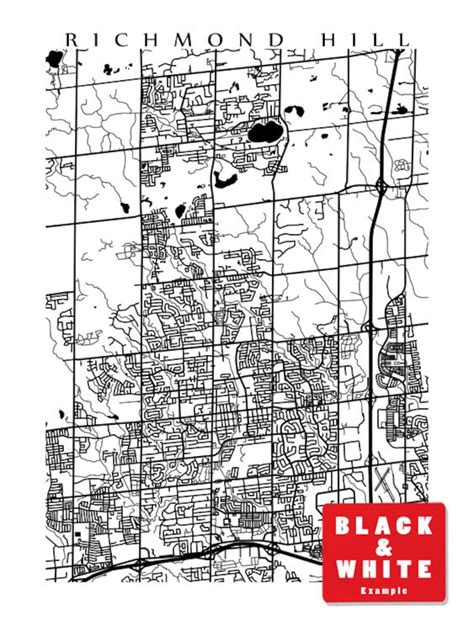 Richmond Hill Map Print Ontario Canada Art Poster Etsy