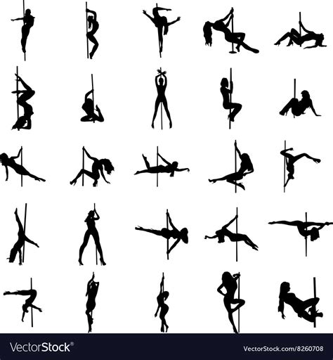 Stripper Silhouette Set Royalty Free Vector Image Vectorstock