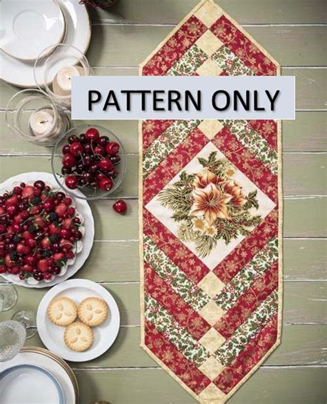 French Braid Quilt As You Go Qaug Christmas Table Runner Instant