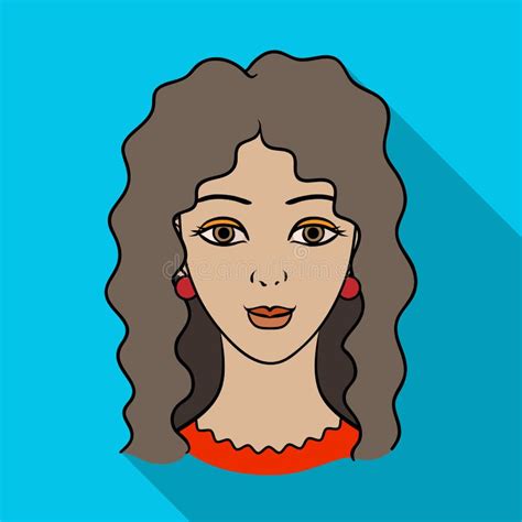 Avatar Of A Woman With Curly Hairavatar And Face Single Icon In
