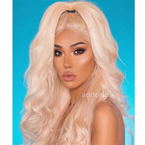 Natural Hairline Lace Front Wigs Blonde Color Natural Wavy Human