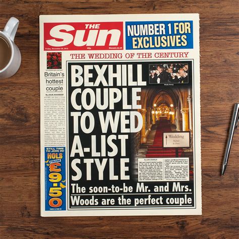 Includes some article citations for the times newspaper. Personalised Spoof The Sun Newspaper Article - Wedding Of ...