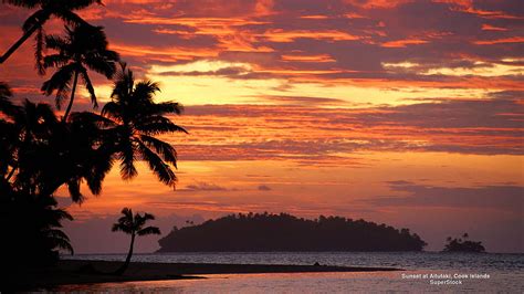 Sunset At Aitutaki Cook Islands Sunset Cook Islands Around The