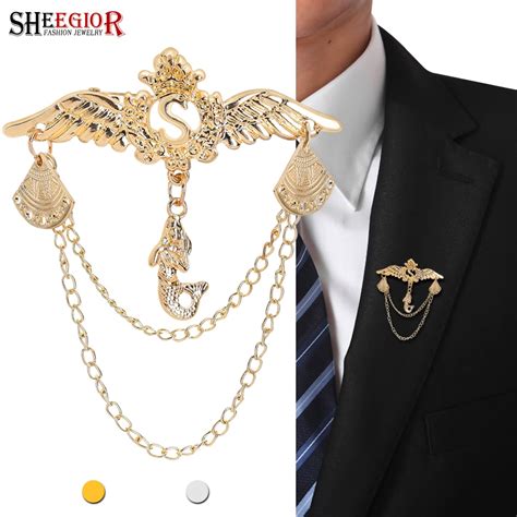 Lovely Angels Wings Brooch Pins Mens Badge Fashion Jewelry Gold Silver