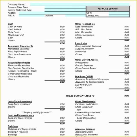 Free Cash Drawer Balance Sheet Template Heritagechristiancollege