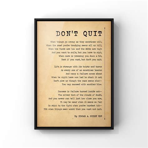 Dont Quit Poem By Edgar A Guest And John Greenleaf Etsy Australia
