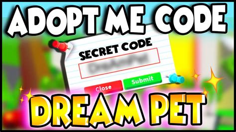This is the latest list with working promotions which is always up to date. This SECRET CODE Gets You Your DREAM PET in Adopt Me! 100% ...