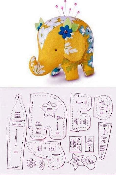 5 Free Patterns 1 Tutorial Plush Elephant Animal Sewing Patterns