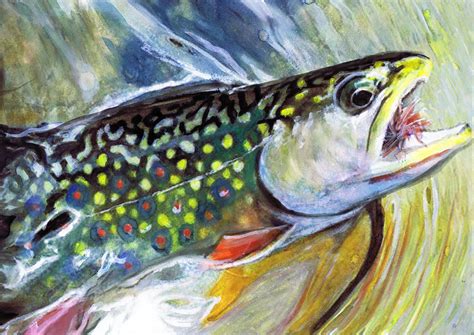 Brook Trout Fishing Art Print Fishing Lover T Angler T Etsy