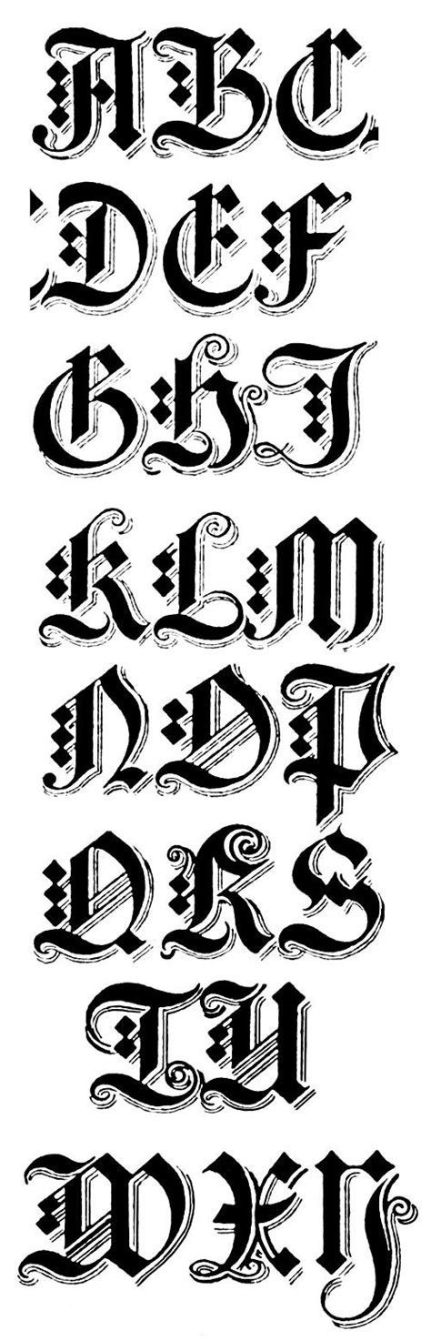 Gothic Alphabets Karens Whimsy Tattoo Fonts Alphabet Lettering