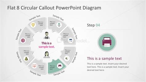 8 Steps Flat Circular Process Diagram With Callouts Slidemodel