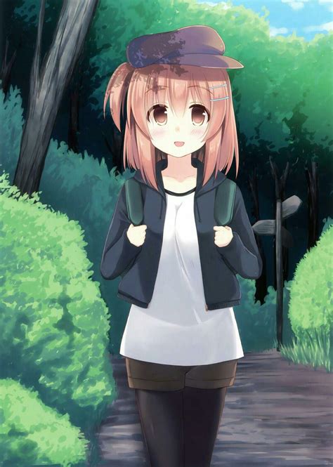 Shy Anime Girl Blushing And Smiling