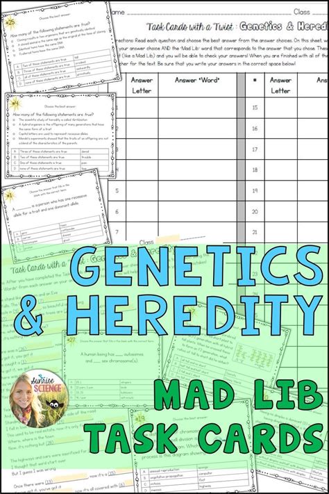 Genetics Heredity Task Cards Mad Lib Distance Learning Science