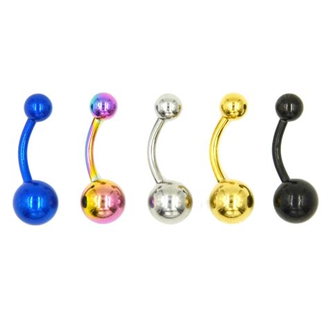 1pc Titanium Anodized Navel Belly Button Ring Piercing Body Jewelry Belly Bar Navel Retainer