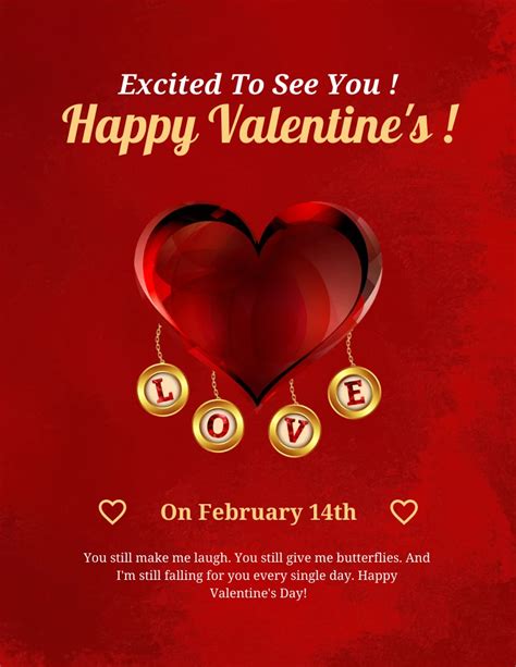 Red Luxury Texture Illustration Happy Valentines Day Poster Venngage