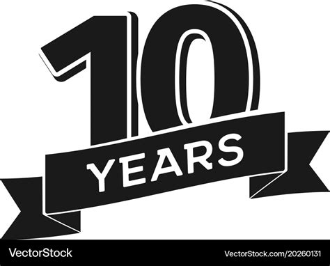 10 Years Anniversary Logotype Isolated Royalty Free Vector