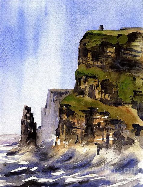 The Cliffs Of Moher Co Clare Painting By Val Byrne Fine Art America