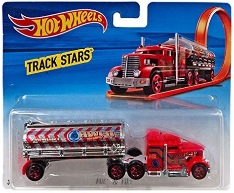 Hot Wheels Track Stars Fuel And Fire Tractor Trailer Set Configured