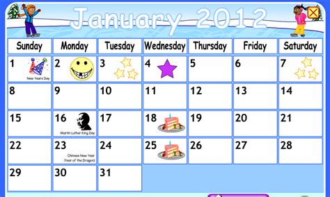 Starfall Make A Calendar