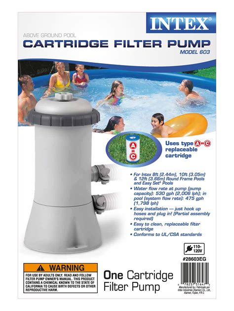 Intex 530 Gph Easy Set Swimming Pool Filter Pump With Gfci 603 28603eg