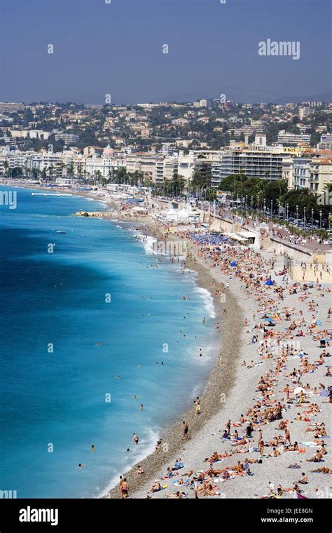 France Provence Cote Dazur Nice Town View Beach The South Of