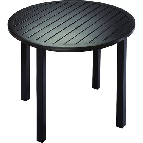 Hampton Bay 36 Inch Round Patio Dining Table With Slat Top The Home