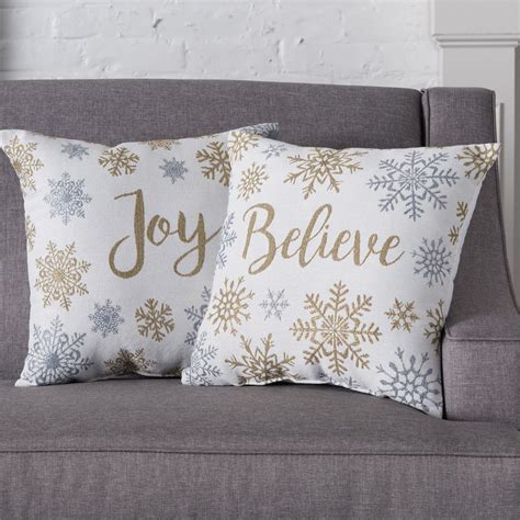 Holiday Time Believe And Joy Decorative Throw Pillows 2 Pack