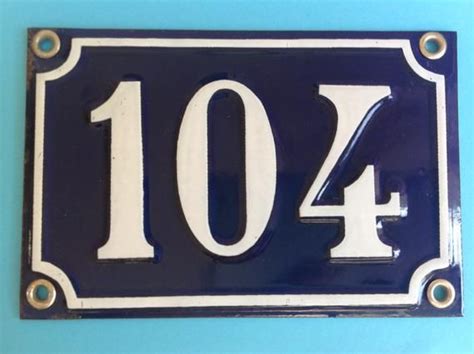 Vintage French Enamel House Number Traditional White On Blue Etsy