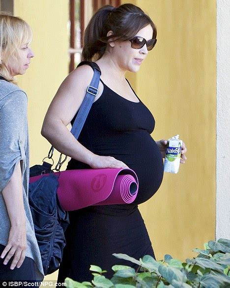 Heavily Pregnant Alyssa Milano Heads To Yoga Class But How Does She Bend With That Big Bump