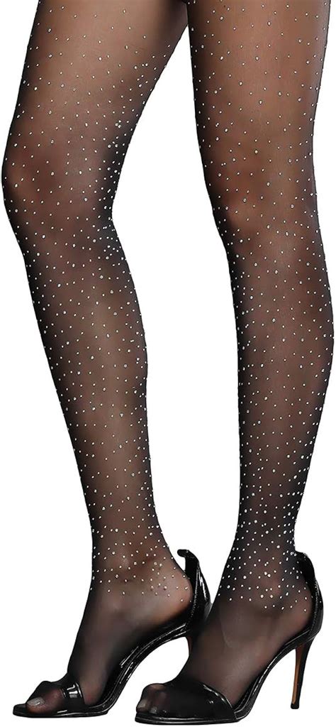 Womens Shimmer Tights Silk Reflections Control Top Pantyhose Sparkly Rhinestone Sheer Stockings