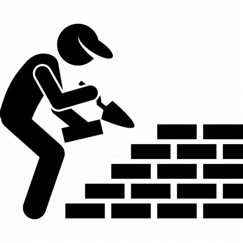 brick builder construction contractor stacking worker icon download on iconfinder