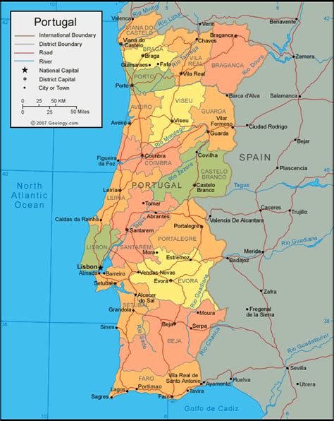 Mapa De Portugal Travelguía Portugal