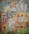 The Hospitality of Abraham, c. 432–440, mosaic, sanctuary, Church of ...