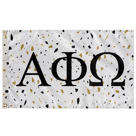 Alpha Phi Omega Terrazzo Gold Flag Wall Banners Fraternity Flags