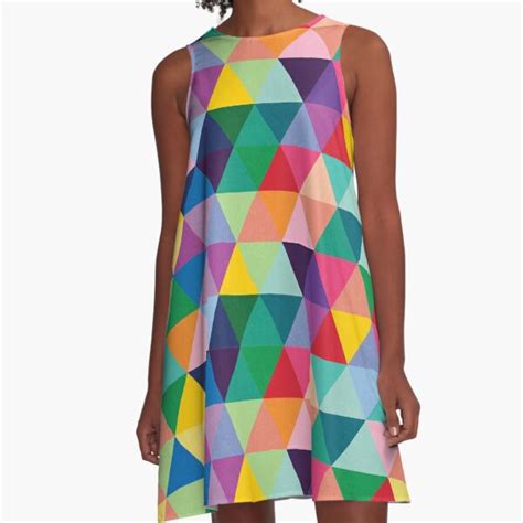 Colorful Geometric Triangles A Line Dress For Sale By Pugmom4