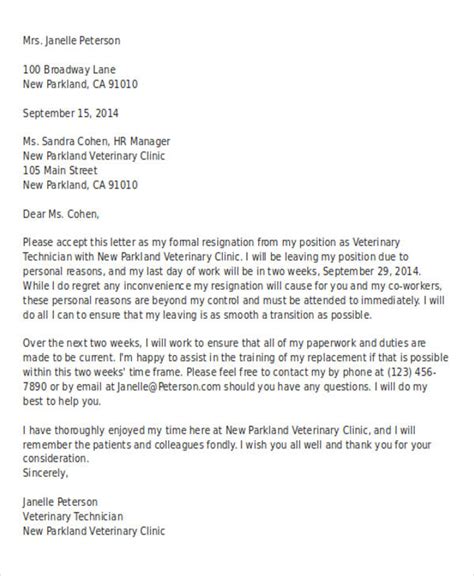 Resignation Letter Sample Doc