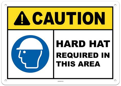 Caution Hard Hat Required In This Area Sign 2