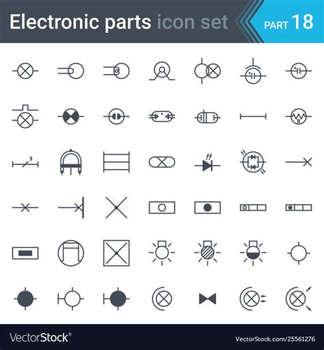 Lighting Electrical Symbols Royalty Free Vector Image