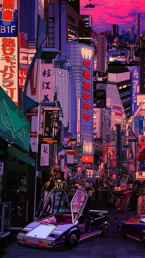 Download Retro Tokyo Aesthetic City Wallpaper
