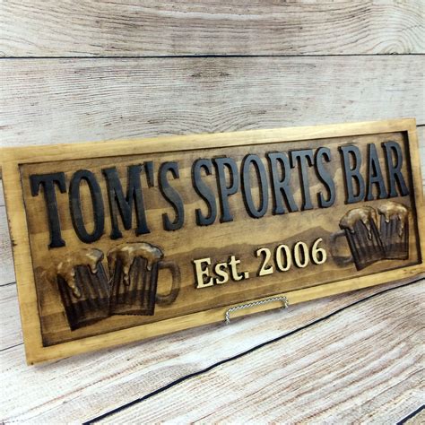 Buy Hand Crafted Home Bar Sign Man Cave Custom Wood Sign Pub Bar Decor
