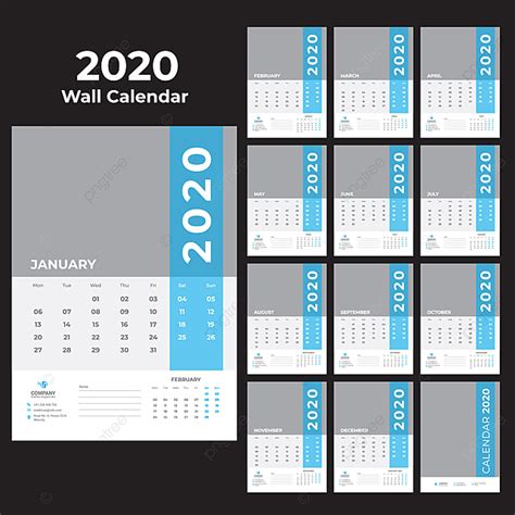 Wall Calendar 2020 Template Download On Pngtree