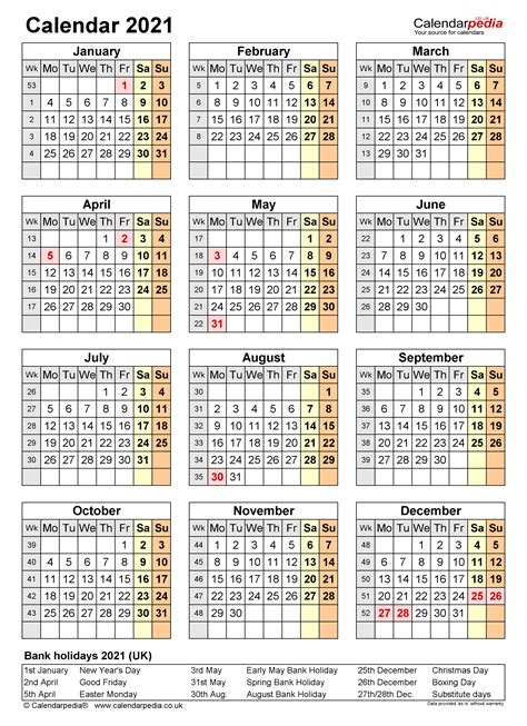 You can print this 2021 pdf calendar on a a4 size paper. Calendar 2021 (UK) - free printable Microsoft Word templates