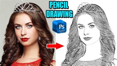 How To Transform A Image Into Pencil Drawing Using Photoshop Cs6 Youtube