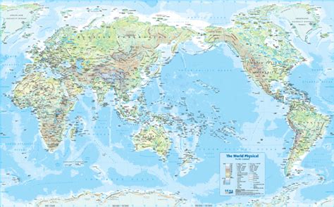 Pacific Centred World Political Wall Map 40 X 25 Laminated