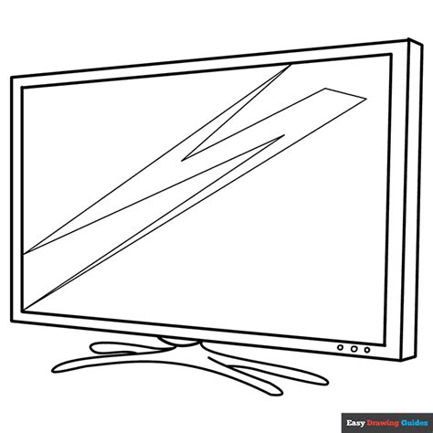 Tv Coloring Page Easy Drawing Guides